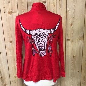 NWT Bohemian Cowgirl western cowskull cardigan